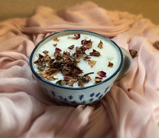 Terra Powders Winter Rose Latte Recipe Inspiration For Beautiful Floral Latte Beverage With Frothed Milk