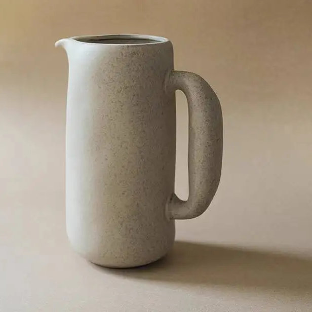 50 Ounce Ceramic Pitcher Desert Haze Color Organic Retro Style Serving Pitcher