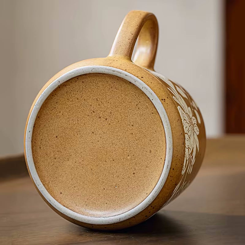 Bottom Of Ceramic Pottery Mug Sunflower Pattern Cup