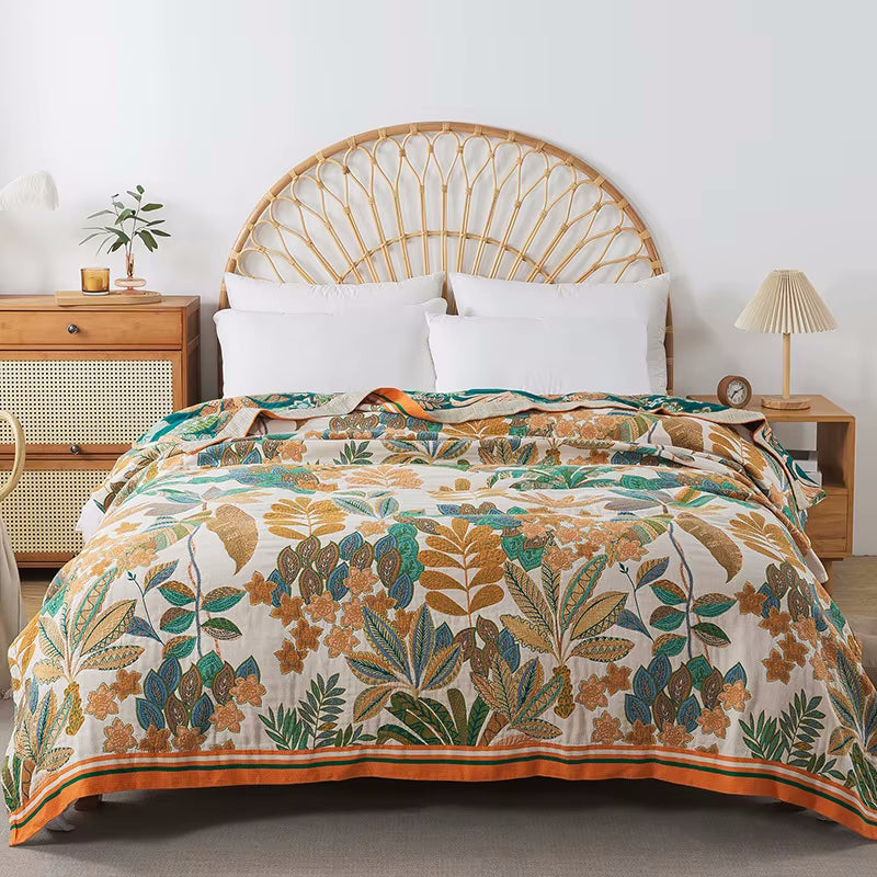 Cotton Bedding Tropical Twilight Reversible Cotton Coverlet Quilt