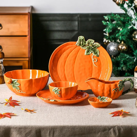 Fall Home Decor And Autumn Serveware Enchanted Pumpkin Shaped Tableware Dishes