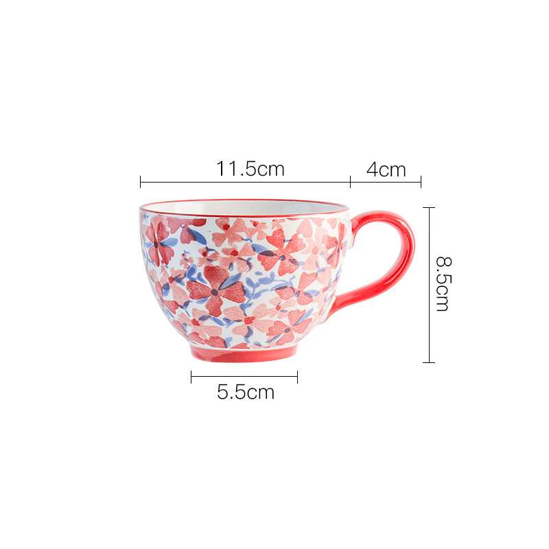 Dawn Retro Style Ceramic Cereal Mug Flowers Floral Pattern Size Measurements