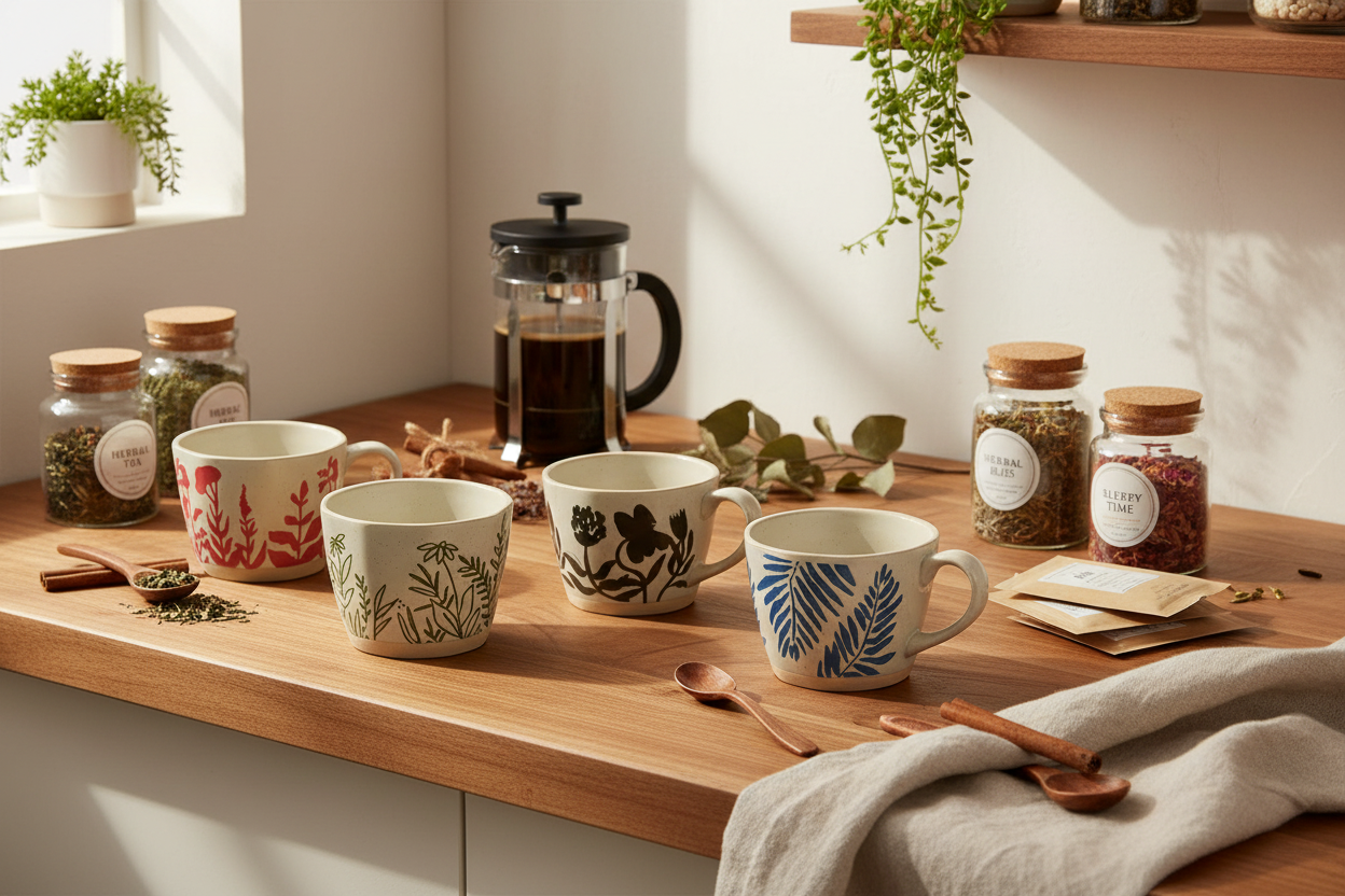 Garden Impressions Ceramic Mugs With Exposed Base