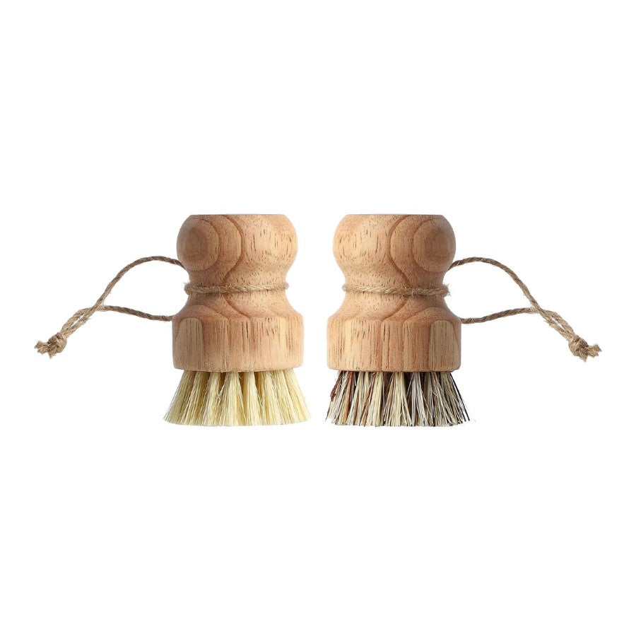 Natural Fiber Round Scrub Brush With Wood Handle – Terra Powders