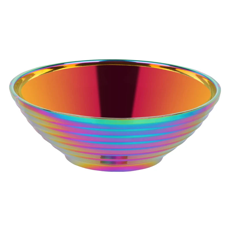 Glam Stainless Steel Insulated Colorful Iridescent Noodle Bowl