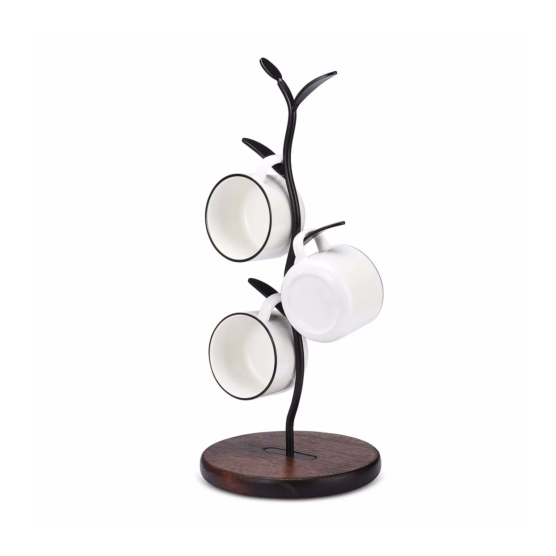 Sprout Countertop Mug Tree Iron & Wood Cup Stand
