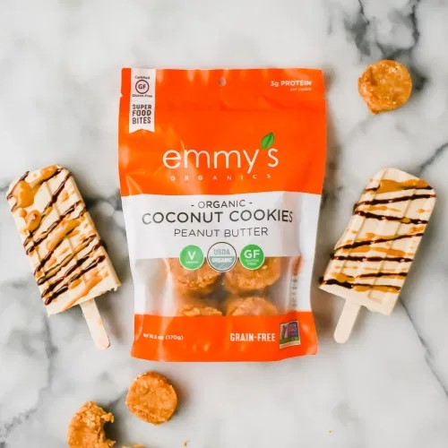 Peanut Butter Cookie Pops Recipe Using Emmy's Organic Peanut Butter Coconut Cookies