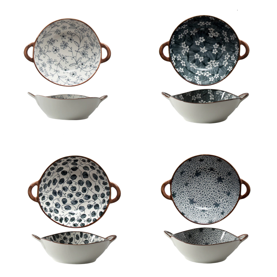 Farmhouse Style Irregular Shaped Ceramic Bowls With Handles – Terra Powders