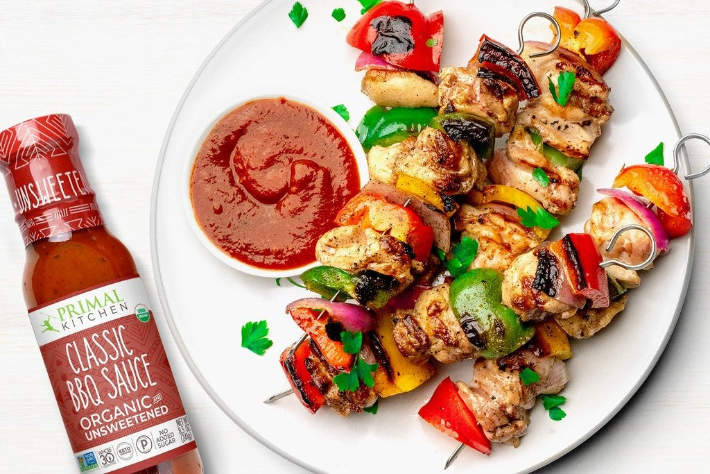 Primal Kitchen BBQ Sauce Recipe Organic Grilled Chicken Kabobs With Vegetables
