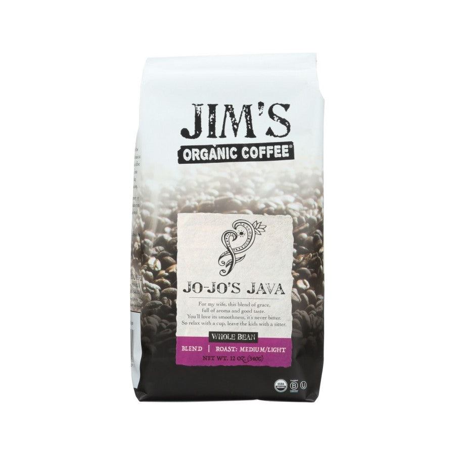 Jim's Organic Coffee Jo-Jo's Java Whole Bean 12oz