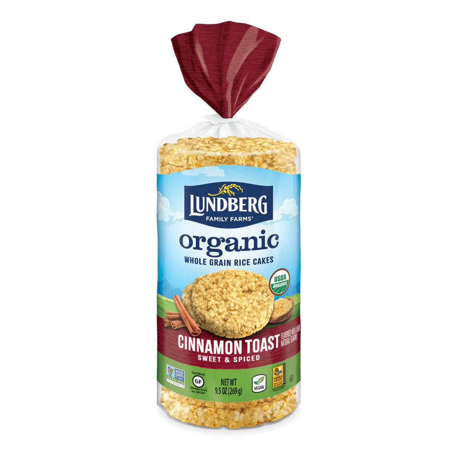 Lundberg Family Farms Organic Brown Rice Cakes Cinnamon Toast 9.5oz