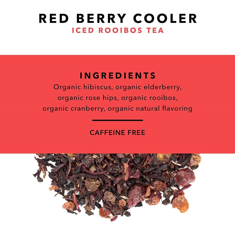 Red Berry Cooler Iced Rooibos Tea Ingredients Organic Caffeine Free Pinky Up