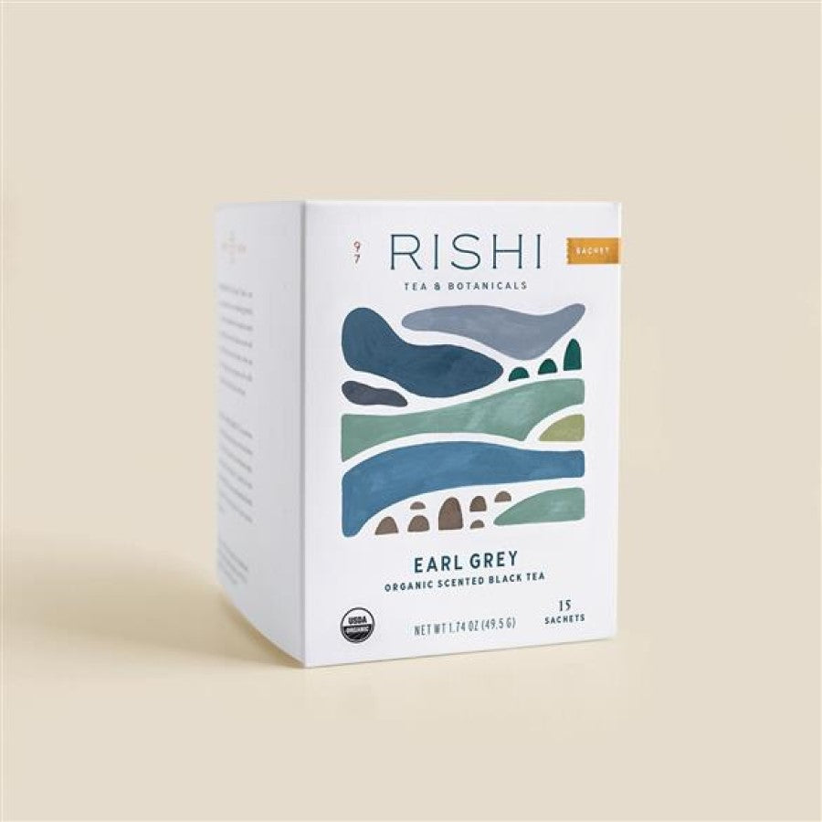 Box Of Rishi Tea & Botanicals Caffeinated Earl Grey Organic Scented Black Tea Sachets