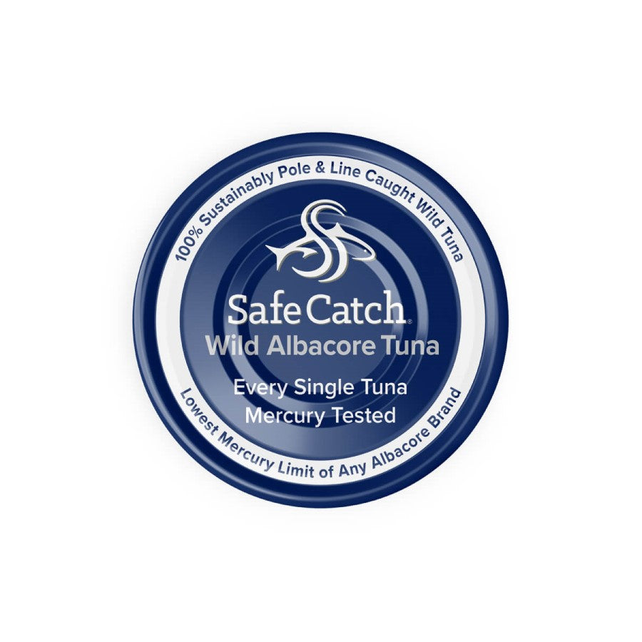 Dark Blue Can Safe Catch Tuna Wild Albacore No Salt Added 100% Sustainably Caught Wild Tuna
