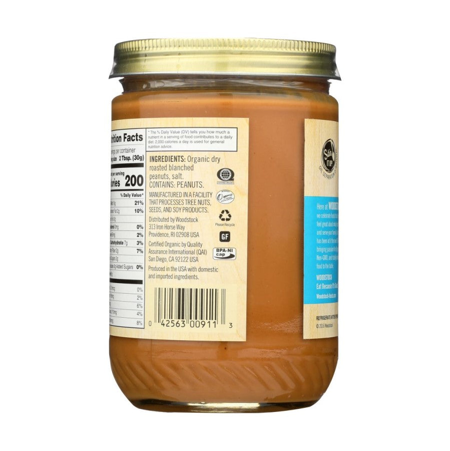 Clean Ingredient No Oil Added Peanut Butter Gluten Free Woodstock Smooth Dry Roasted Blanched Nut Butter