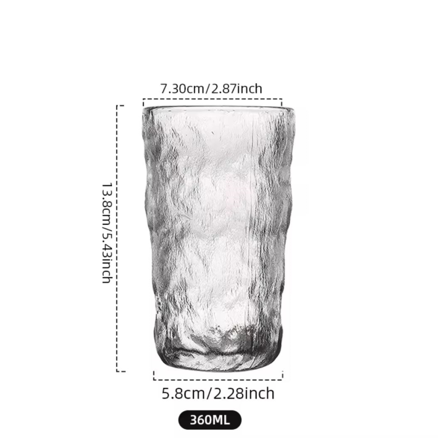 12 Ounce Glass 360ml Glacier Ice Frosted Tall Cup