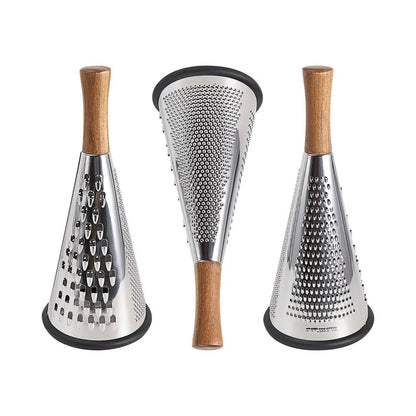 Three Stainless Steel Graters With Wood Handles Kitchen Tools