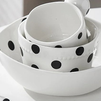 Nested Dishes Black Polka Dot Ceramics In Modern Farmhouse Style