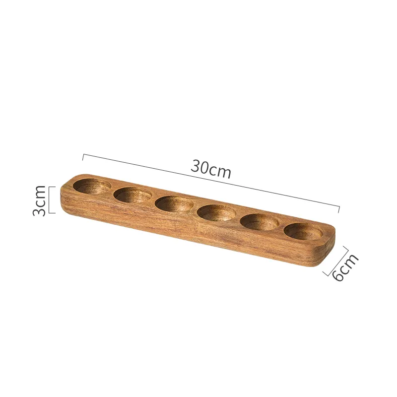 Size Measurements Of Farmhouse Style Wooden Egg Holder Tray For Half Dozen Or 6 Eggs