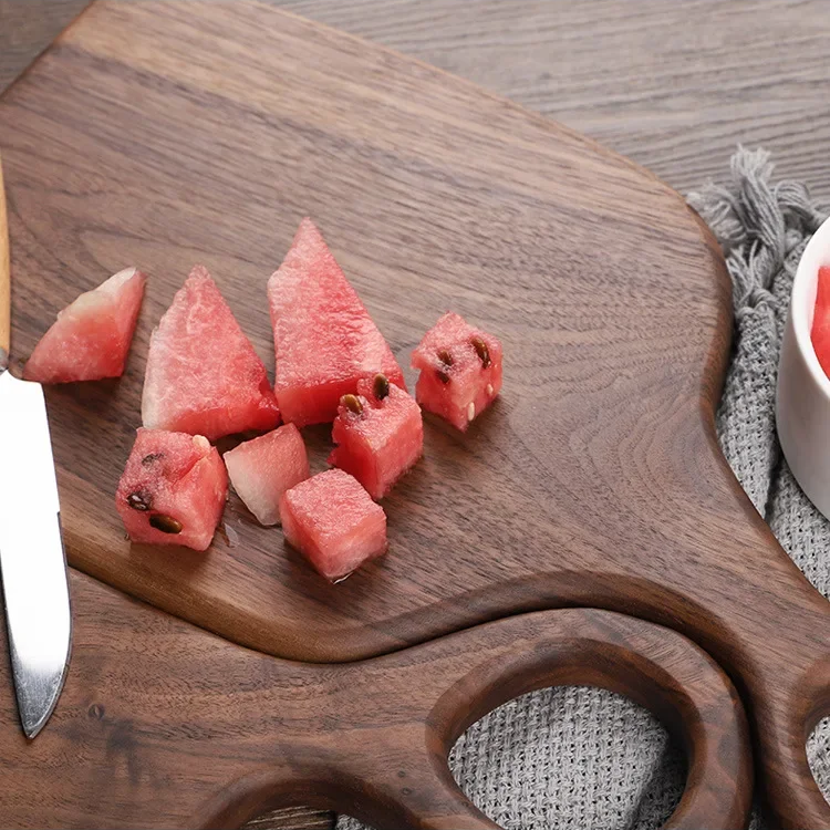 Fresh Cut Watermelon Cubes On Walnut Wood Cutting Boards Harmony Farmhouse Style Kitchen Decor