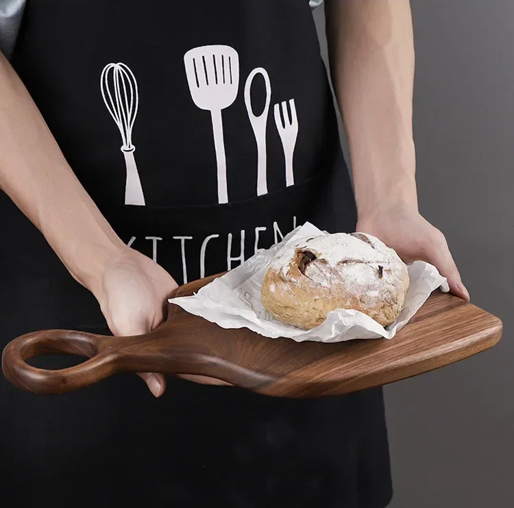 Serving Fresh Baked Goods On Wooden Walnut Board Harmony Farmhouse Style Cutting Boards With Unique Shape