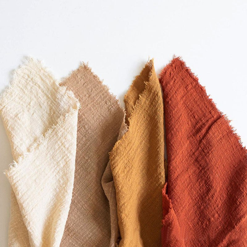 Cotton Napkins In Autumn Colors Pure Cotton Cloths With Fringe Edges For Fall Tablescapes And Home Decoration