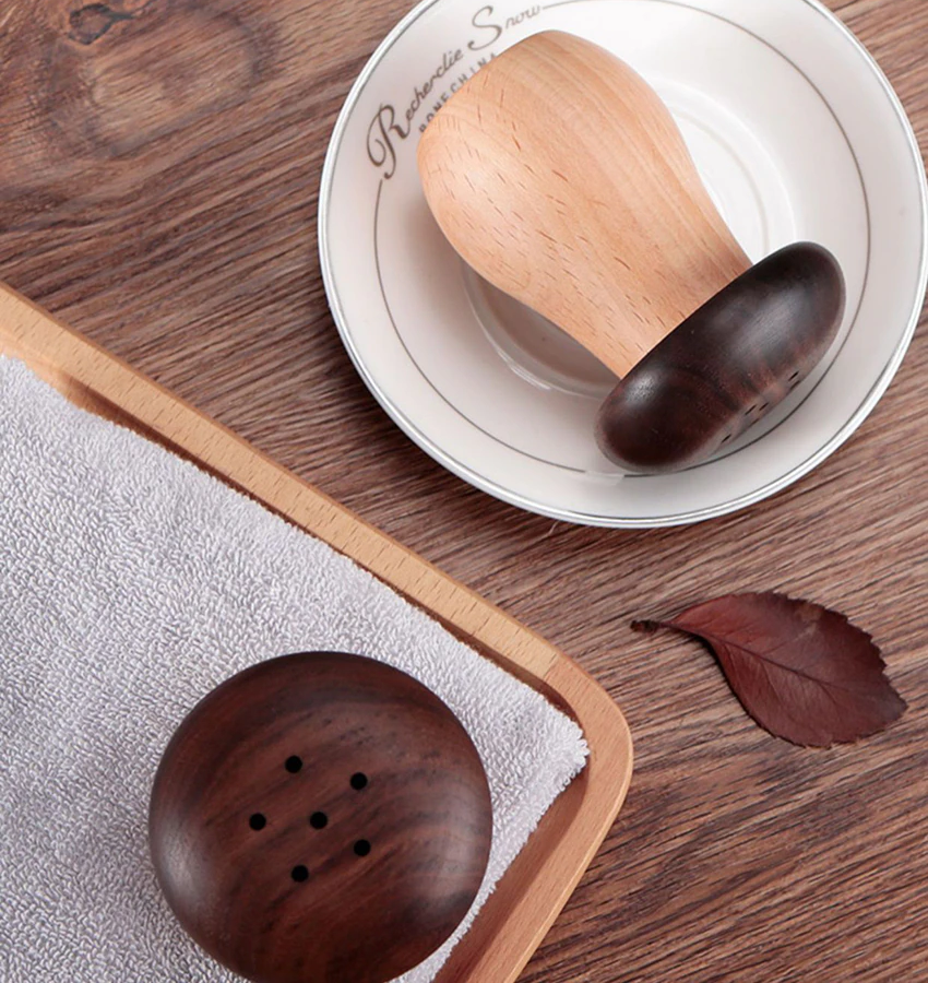 Organic Style Home Decor Real Wood Walnut And Beech Toothpick Shaker In Woodland Forest Mushroom Shape
