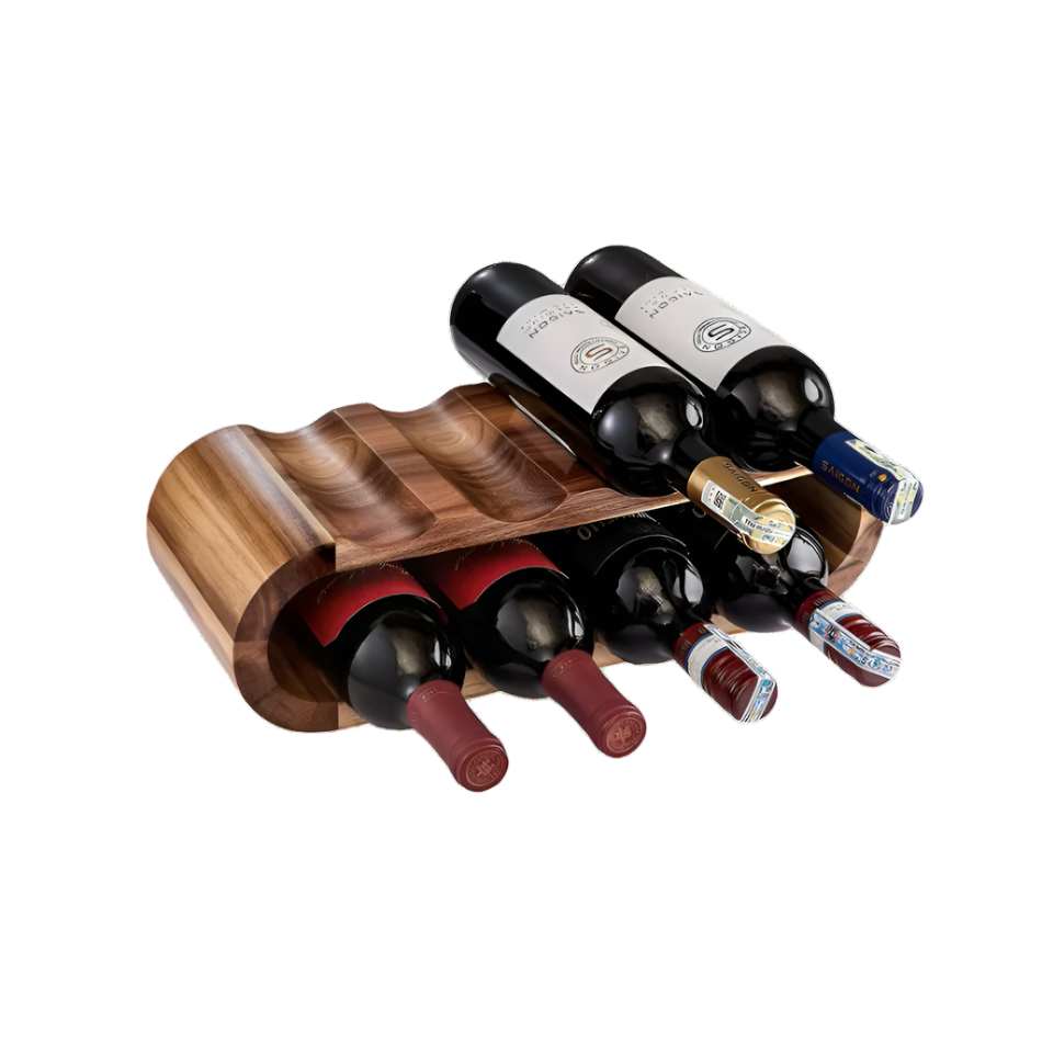 Acacia Wood 8 Bottle Countertop Wine Rack