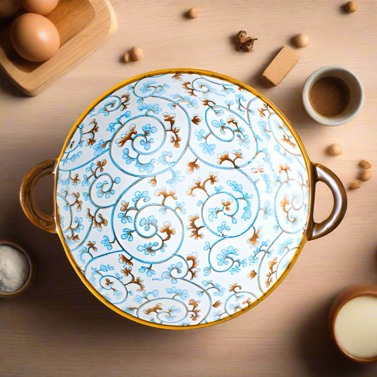 Akua Oriental Style Ceramic Farmhouse Bowl With Handles