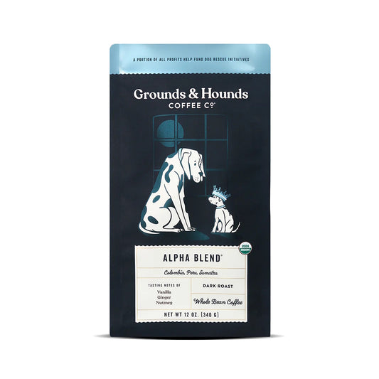 Grounds & Hounds Coffee Co. Alpha Blend Organic Dark Roast Whole Bean 12oz