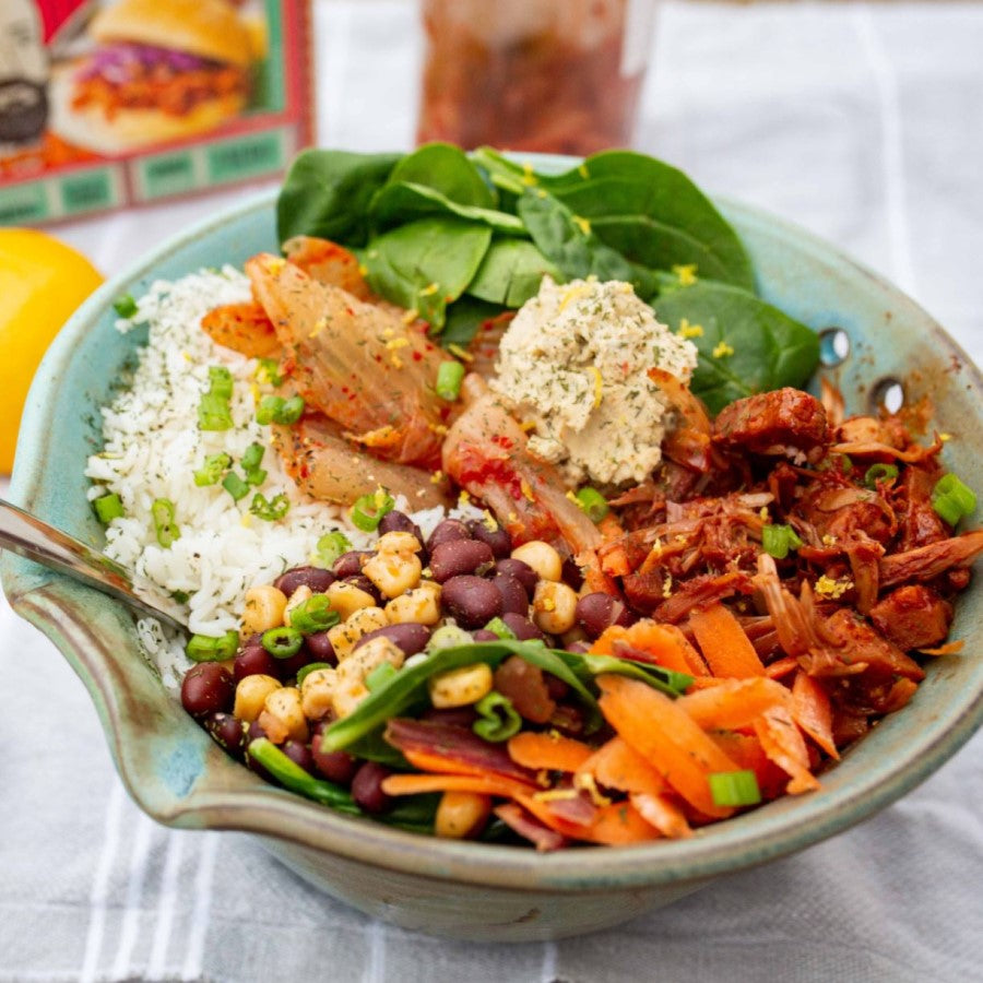 Upton's Naturals Bar-B-Que Style Jackfruit Bowl For A Healthy Vegan Lunch