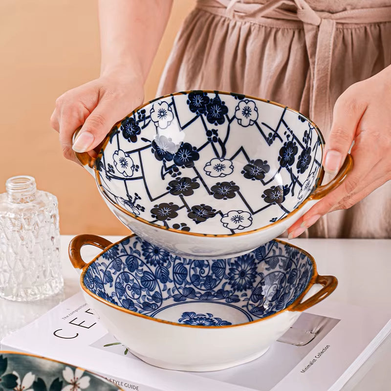 Beautiful Blue And White Dishes Oriental Style Farmhouse Bowls