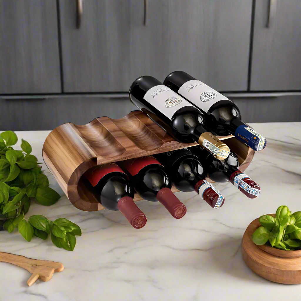 Acacia Wood 8 Bottle Countertop Wine Rack – Terra Powders