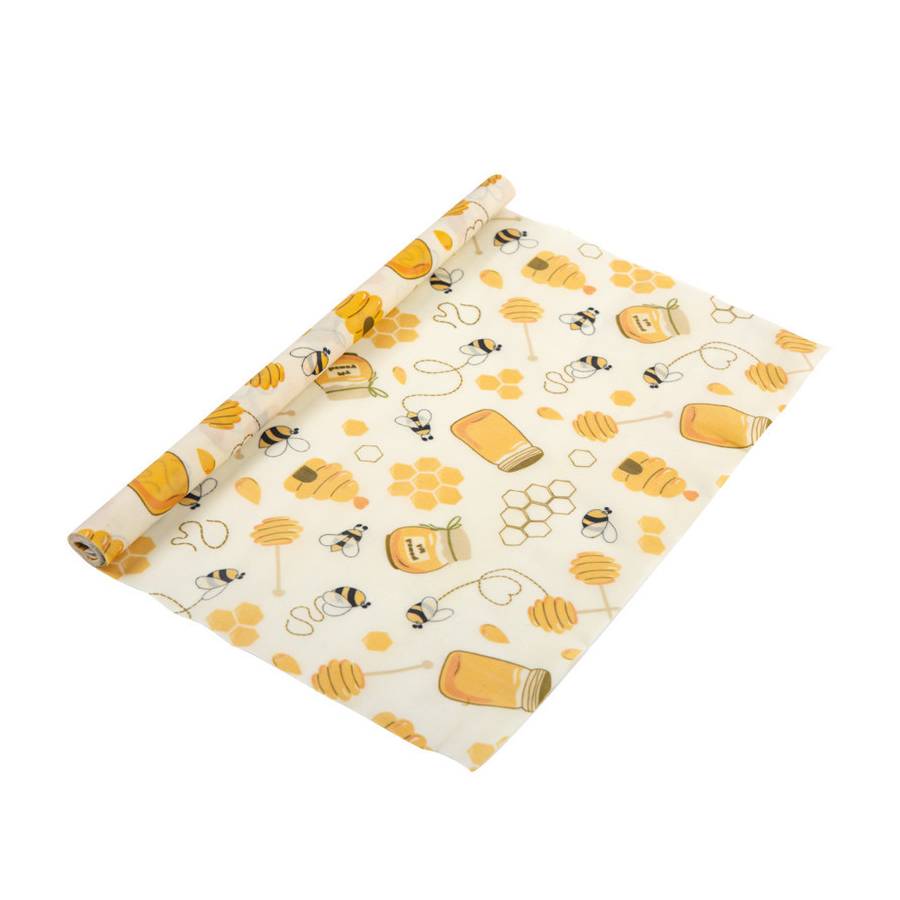 Beeswax Wrap Single Roll Busy Bee Print