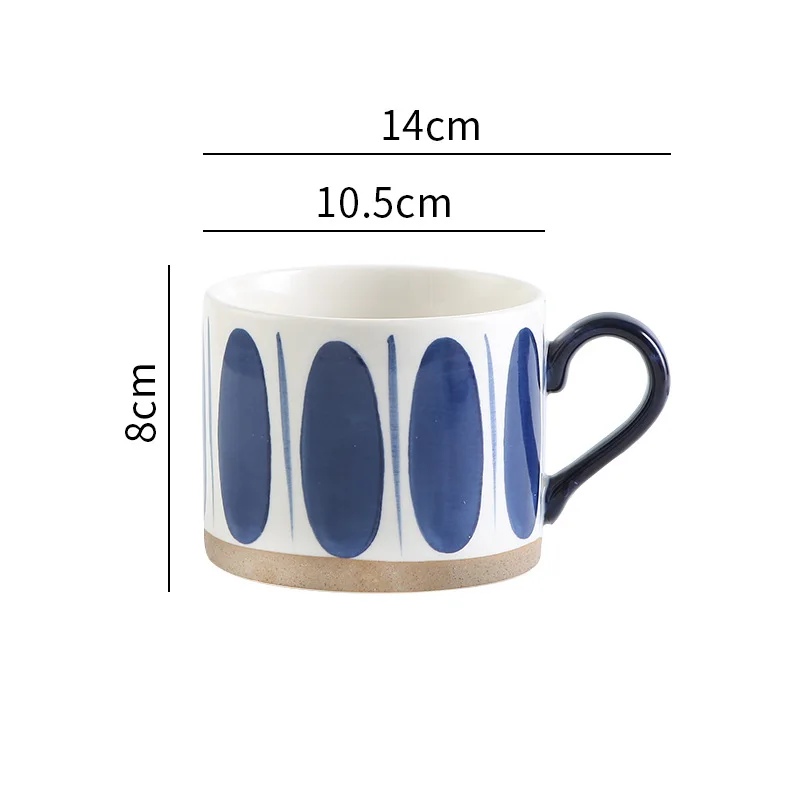 Blue Pools Grounded Art Ceramic Mug With Exposed Base Cup Size Measurements