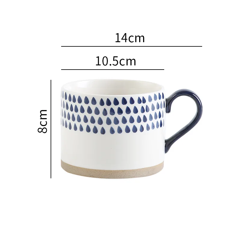 Blue Rains Grounded Art Ceramic Mug With Exposed Base Cup Size Measurements