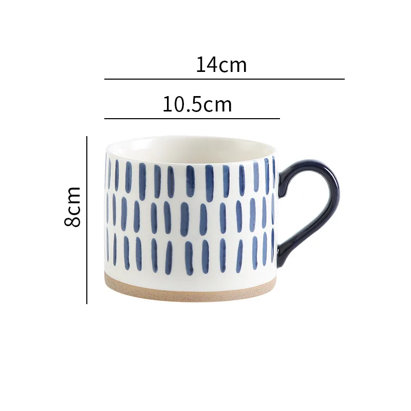 Blue Seeds Grounded Art Ceramic Mug With Exposed Base Cup Size Measurements