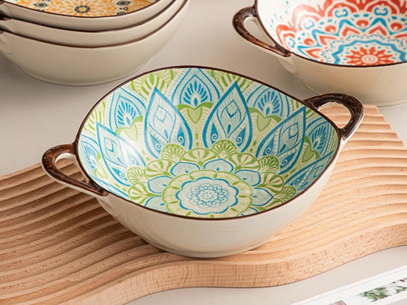 Farmhouse Style Irregular Shaped Ceramic Bowls With Handles – Terra Powders