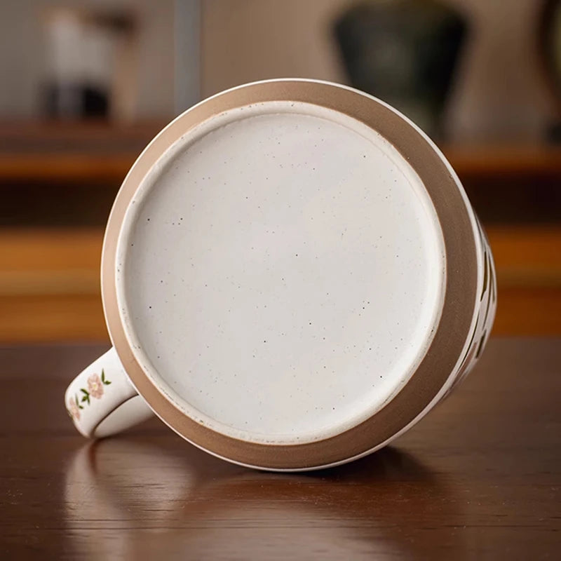 Bottom Of Ceramic Pottery Mug Camellia Pattern Cup