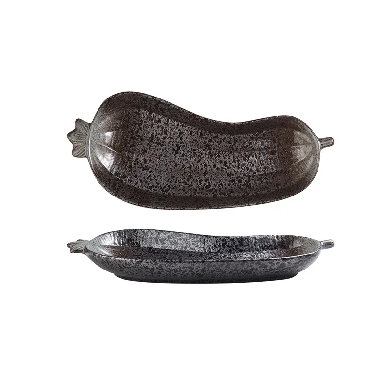 Style C Eggplant Shaped Ceramic Serveware