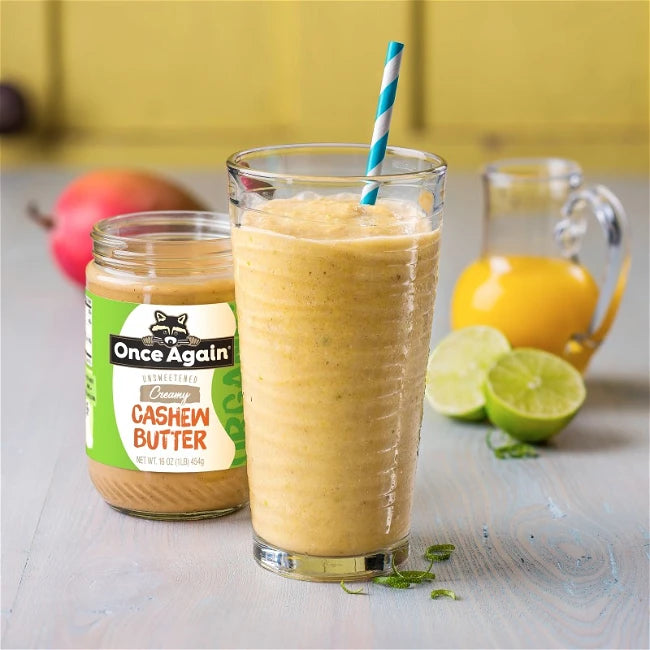 Cashew Mango Lassi Smoothie A Once Again Recipe Using Unsweetened Creamy Cashew Butter
