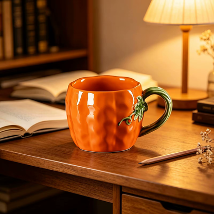 Enchanted Pumpkin Shaped Ceramic Mugs
