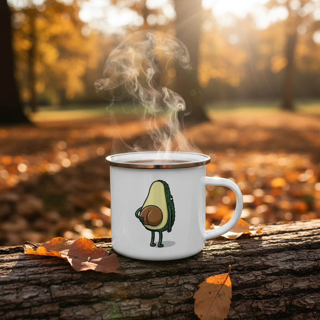 Adorable Avocado Stainless Steel Enamel Camp Mugs