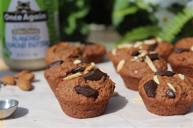 Keto Friendly Almond Butter Recipe Chocolate Almond Muffins Using Once Again Organic Extra Creamy Blanched Nut Butter