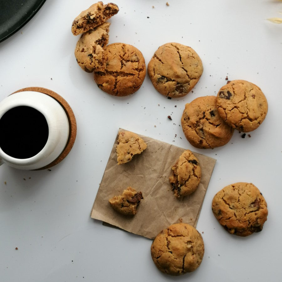Organic Coffee And Chocolate Chip Cookies Made With Crunchy Almond Butter From Terra Powders Clean Food Power Market