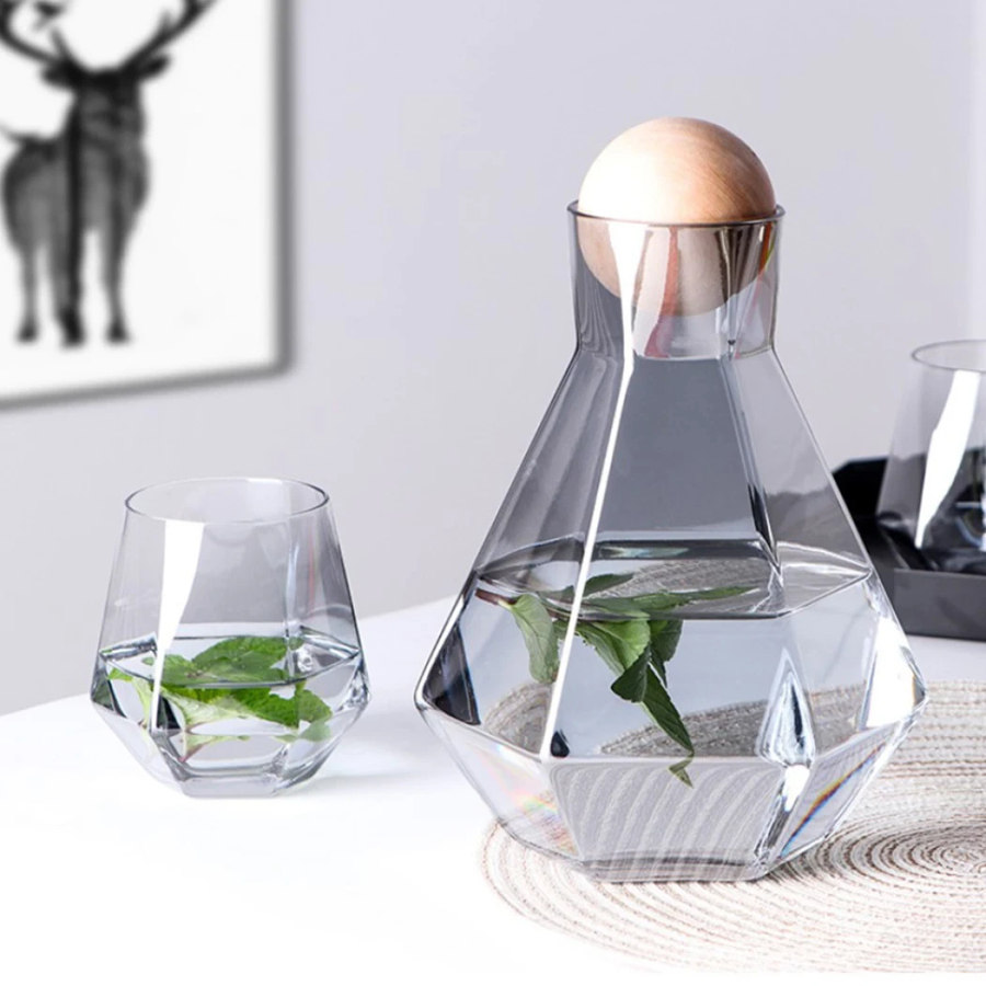Nordic Style Fractal Glass Carafe & Cups