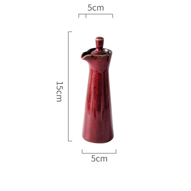 Terrace Merlot Color Ceramic Oil & Vinegar Cruet Size Measurements