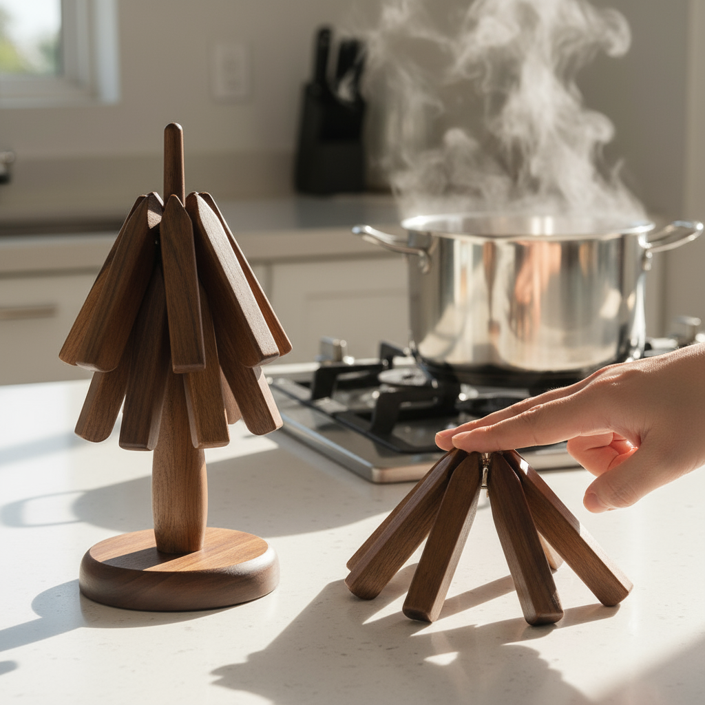 Wood Collapsible Hot Pad Trivet Tree – Terra Powders