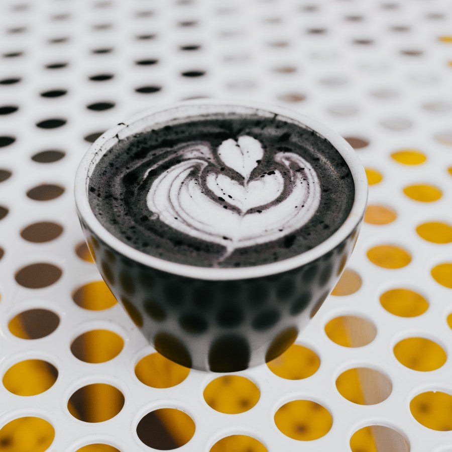 Creamy Dairy Free Black Latte Made With Barista BamNut Milk And Charcoal