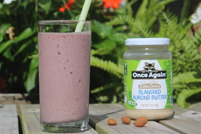 Dark Cherry Avocado Smoothie Recipe A Healthy Shake Made With Keto Friendly Blanched Almond Butter From Once Again
